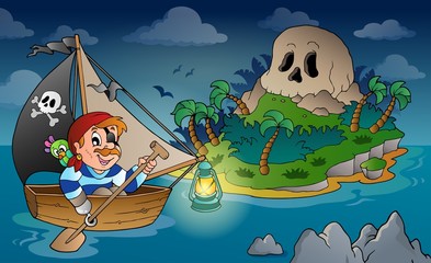 Theme with pirate skull island 2 © Klara Viskova