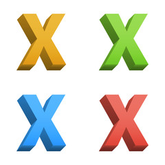 Fototapeta premium Vector 3d color alphabet