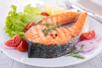 grilled salmon steak