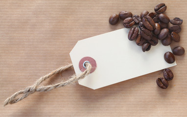 Paper Label with Coffee Beans