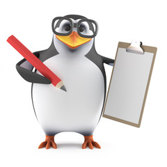 Academic penguin stays organised