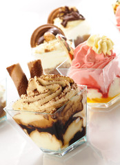 Semifreddo al cioccolato e alla fragola, fuoco selettivo