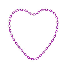 Purple chain in shape of heart