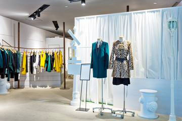 mannequins in fashionable dresses