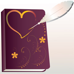 Pen and ancient book