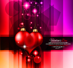 Valentine's Day template with stunning hearts