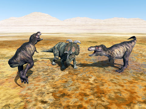 Tyrannosaurus Rex and Albertaceratops