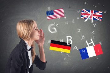 Foreign Language. Concept - learning, speaking, travel