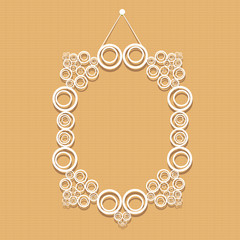 vector illustration. cut paper design retro frame.