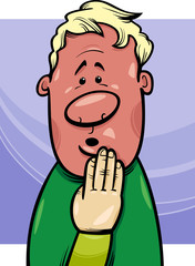 shy man concept cartoon illustration