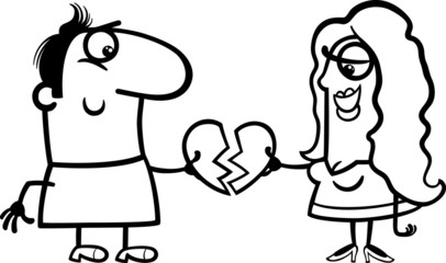 couple in love cartoon coloring page