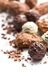 mix of chocolate truffles