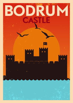 Vintage Bodrum Castle Poster