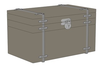 cartoon image of antique chest