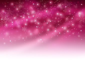 星空と雪の競演（ピンク）