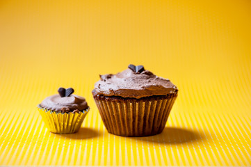Chocolate velvet cupcake with buttercream topping