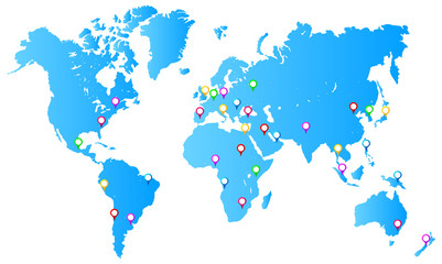Most Important City Capitals Map Pins On World Map