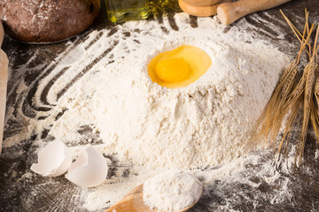 flour, eggs, wheat still-life
