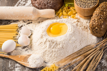 flour, eggs, wheat still-life