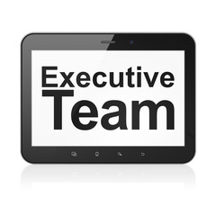Finance concept: Executive Team on tablet pc computer