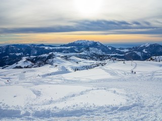 Fototapeta premium Tramonto alpino