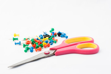 colorful pin on white backtround