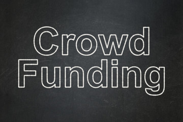 Fototapeta na wymiar Business concept: Crowd Funding on chalkboard background