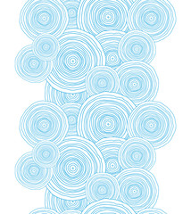 Vector doodle circle water texture vertical border seamless