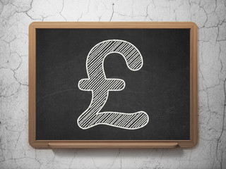 Currency concept: Pound on chalkboard background