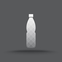 Vector of transparent water bottle icon on isolated background