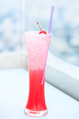 Cold cherry juice mixed with soda