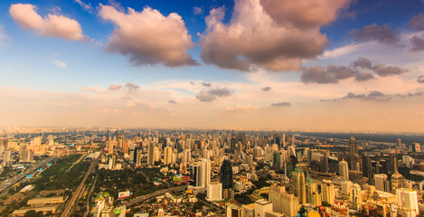 Cityscape of Bangkok in the sunset, Thailand