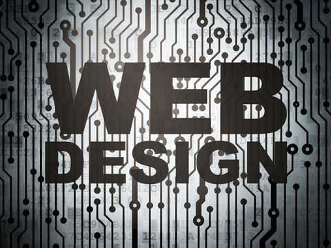 Web development concept: circuit board with Web Design