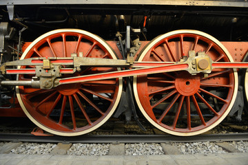 Fototapeta na wymiar Old Steam train, wheels