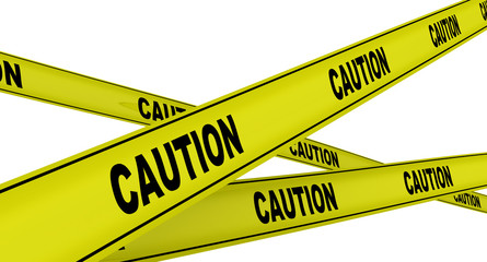 Желтые ленты с надписью CAUTION