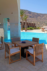Fototapeta premium pool and outdoor furniture(Greece)