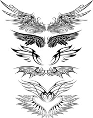 Illustration of Wings Ornaments Silhouette