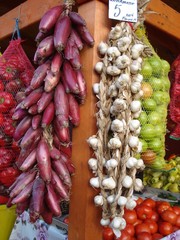 Peasant vegetables stand at the market