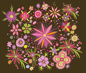 beautiful floral pattern for design cards