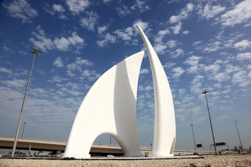 Roundabout monument in Manama, Bahrain, Middle East