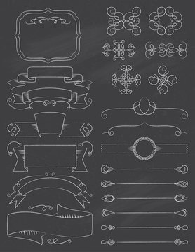 Vintage Calligraphy Chalkboard Design Elements Five
