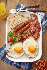 Papier Peint photo Oeufs sur le plat Petit déjeuner anglais