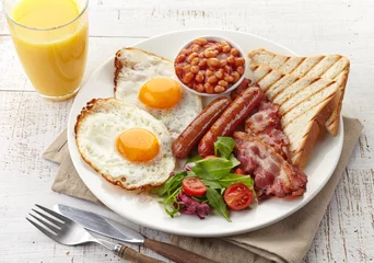 Keuken spatwand met foto Engels ontbijt © baibaz