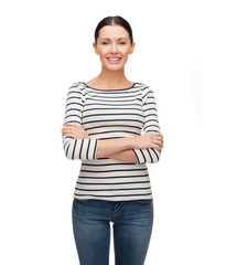 smiling girl in casual clother with crossed arms