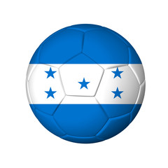 Soccer football ball with Honduras flag. Isolated on white.