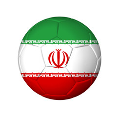 Fototapeta premium Soccer football ball with Iran flag. Isolated on white.