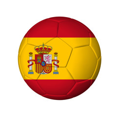 Obraz premium Soccer football ball with Spain flag. Isolated on white.