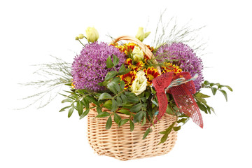 Fototapeta premium beautiful flowers in the basket