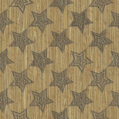 Stars. Wood carved. Seamless texture.