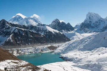 Crédence de cuisine en verre imprimé Cho Oyu Mont Everest, Lhotse et lac Gokyo, Himalaya, Népal